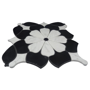 Flower Pattern Waterjet Marble Mosaic Wall Tiles