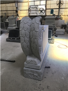 G633 Light Gray Granite Weeping Angel Headstone
