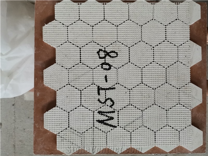 Grey Basketweave Cement Terrazzo Mosaic Tiles