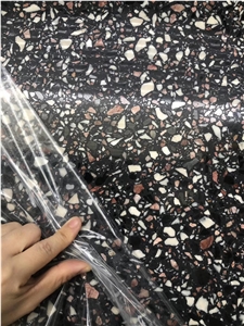 Grey Black Polished Terrazzo Tile, Cement Slabs