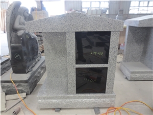 Grey Granite with Black 2 Niches Columbarium Niche
