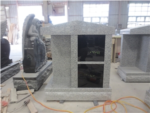 Grey Granite with Black 2 Niches Columbarium Niche