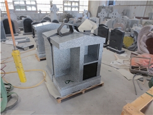 Grey Granite with Black 2 Niches Columbarium Niche