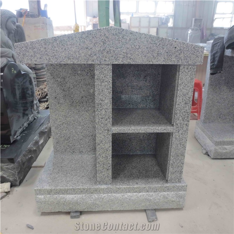 Grey Granite with Black 2 Niches Columbarium Niche