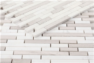 Haisa Grey Stack 12x12 Shower Walls Panel Mosaic Tiles
