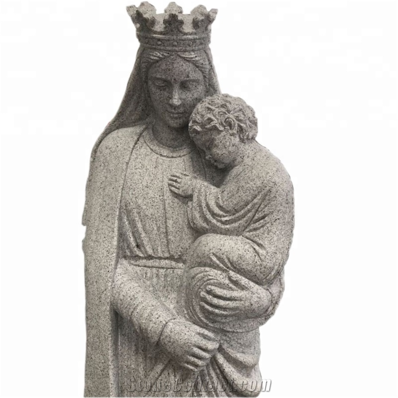 Hand Carve Granite Blessed Virgin Mary Statue