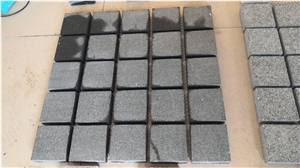 Hebei Black Granite for Cobble Stone on Mesh
