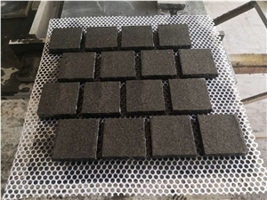 Hebei Black Granite for Cobblestone on Mesh