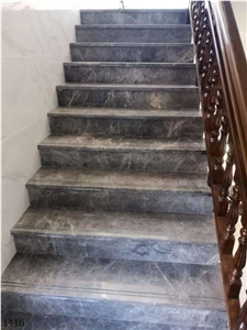 Hermes Gray Marble Stone Interior Step and Stair