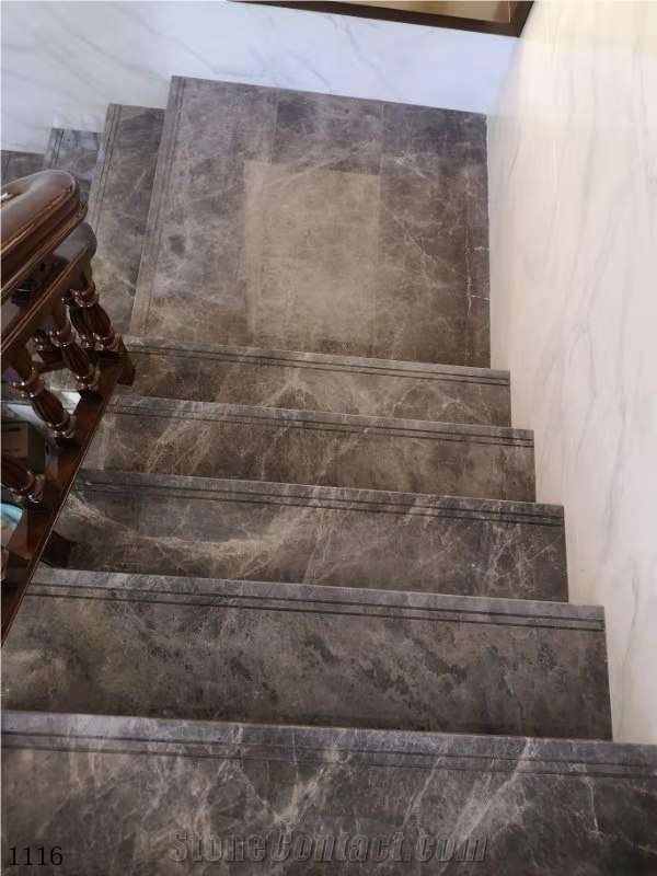 Hermes Gray Marble Stone Interior Step and Stair