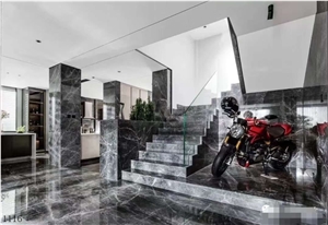 Hermes Gray Marble Stone Interior Step and Stair
