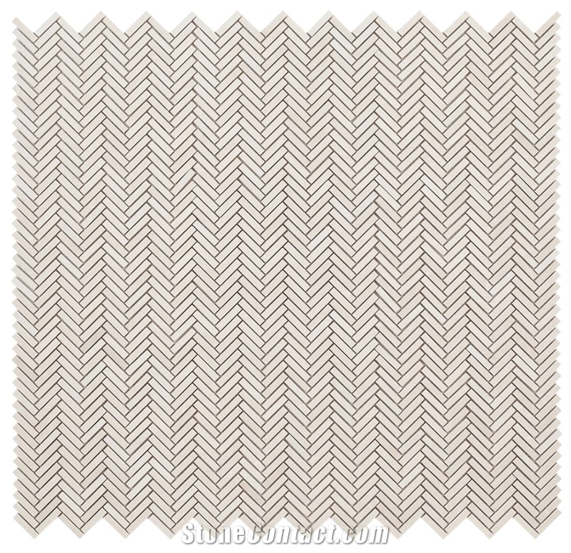 Herringbone Mini Marfil 10.50x11 Mosaic Tile Honed