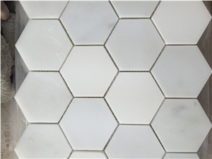 High Quality China White Big Hexagon Mosaic Tiles