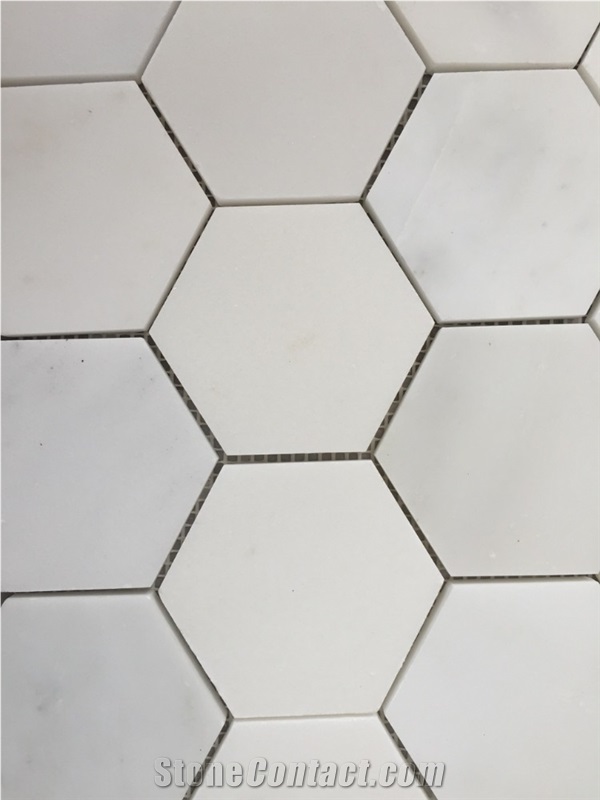 High Quality China White Big Hexagon Mosaic Tiles