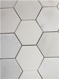 High Quality China White Big Hexagon Mosaic Tiles