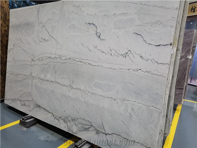 Infinity White Quartzite Slabs for Kitchen Countertop