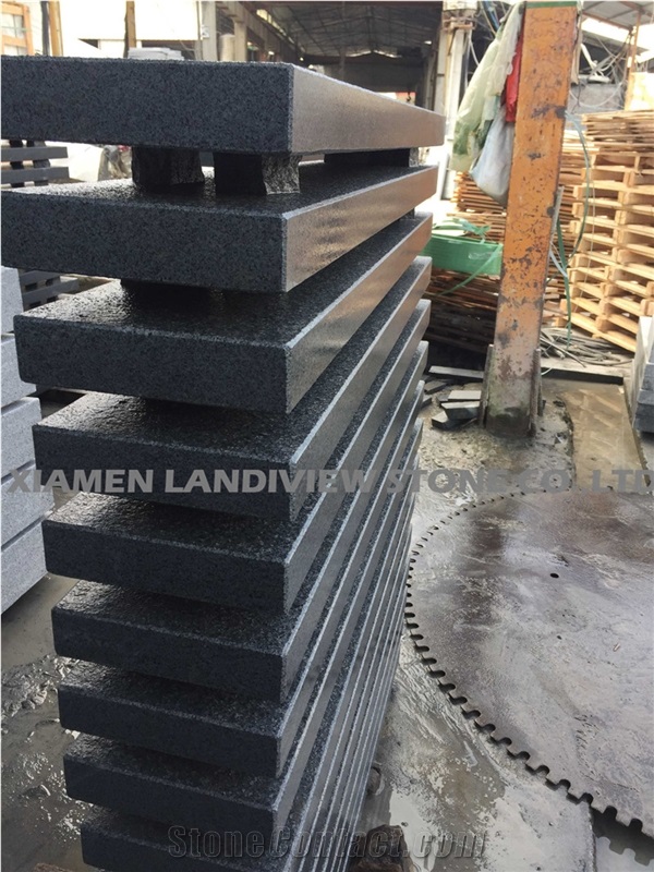 Jet Mist Dark Grey Granite Step Coping