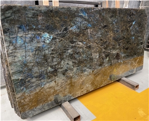 Labradorite Lemurian Blue Flower Granite Slab Tile