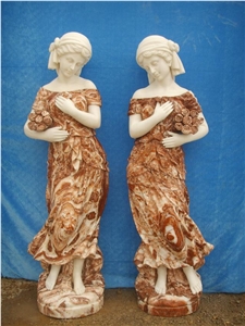 Life Size Marble Human Statue Sculpture for Garden