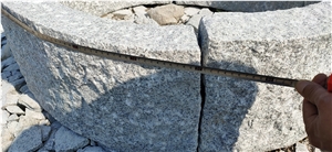 Light Grey Granite Radius Kerbstone