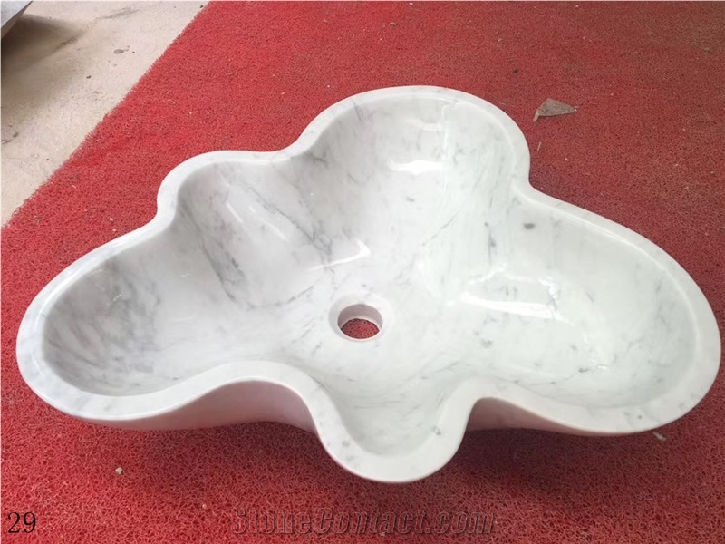 Marble Flower Shape Basin Natural Stone Sink