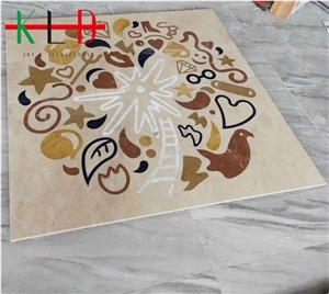 Marble Square Waterjet Pattern Tiles,Medallions