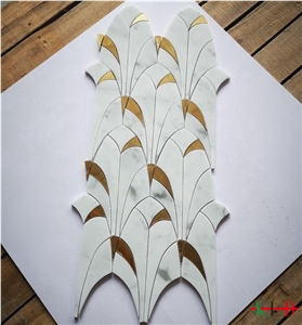 Metal Mosaic Inlay Design Bathroom Tiles