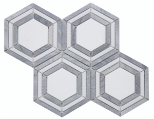 Nancy Blue 10.75x12 Palissandro Blue &Thassos Tile