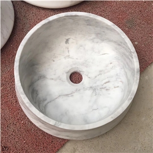 Natural Stone White Basin Round Storage Bowls