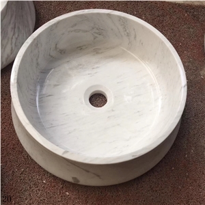 Natural Stone White Basin Round Storage Bowls