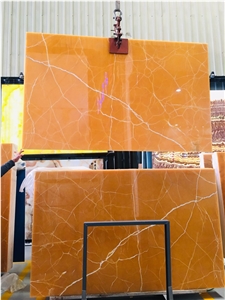 Orange Onyx Stone Wall Relief
