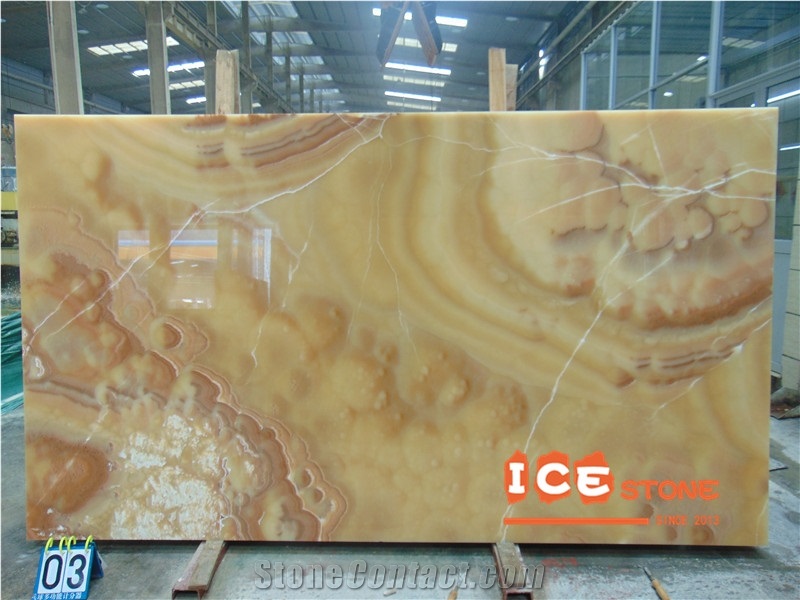 Orange Yellow Jade Onyx Slabs Tiles Bookmatch