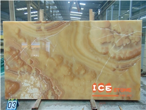 Orange Yellow Jade Onyx Slabs Tiles Bookmatch