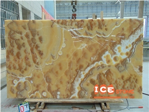 Orange Yellow Jade Onyx Slabs Tiles Bookmatch