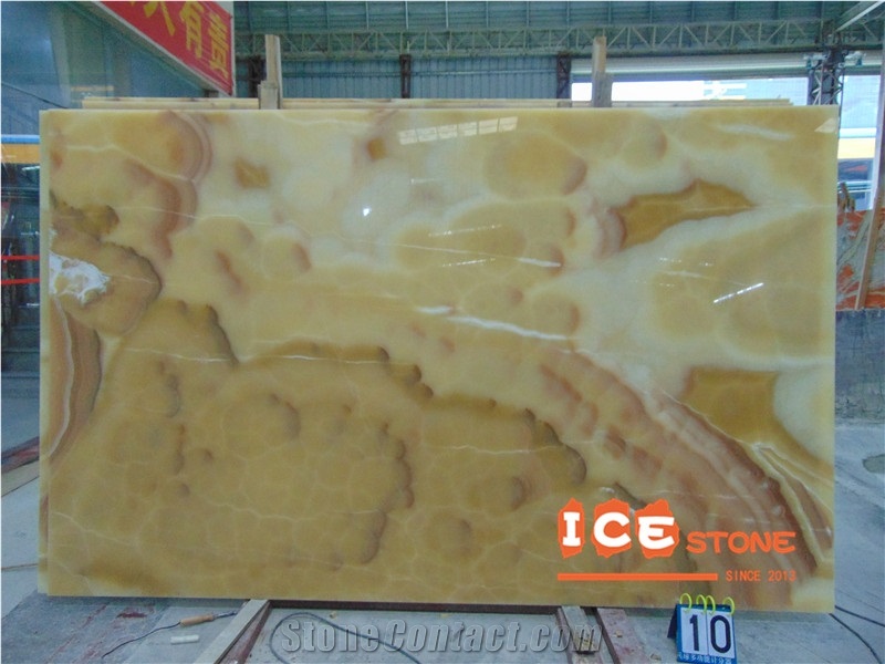 Orange Yellow Jade Onyx Slabs Tiles Bookmatch