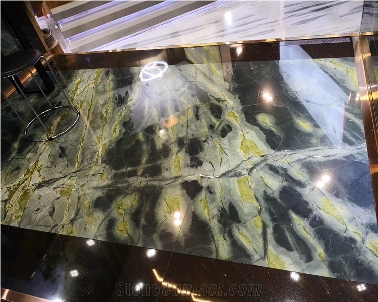 Peacock Green Marble Slabs