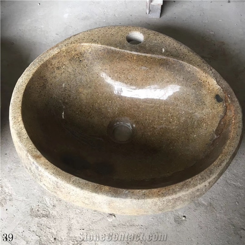 Pebble Basin Natural Stone Sink Irreguar Sink