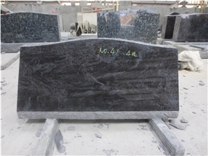 Polished Bahama Blue Slants Granite Headstone