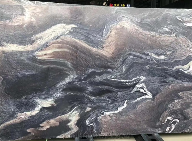 Polished China Purple Cloud Marble for Staircase