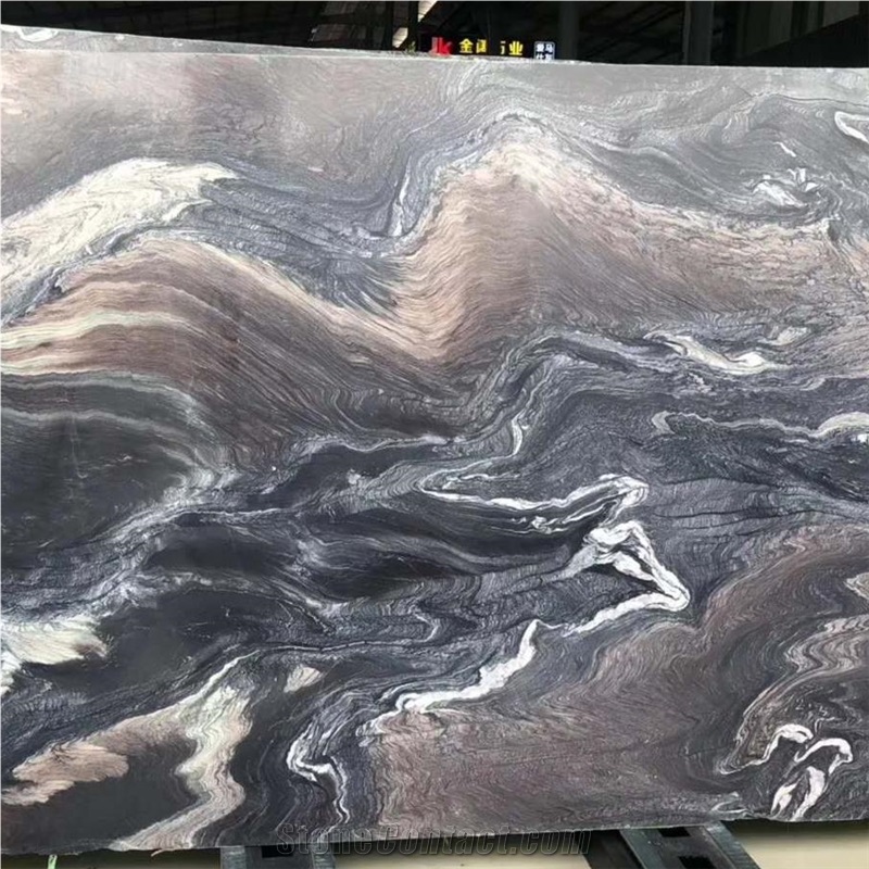Polished China Purple Cloud Marble for Staircase