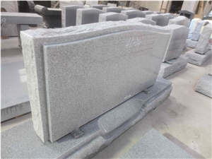 Polished Modern Grey Granite Tombstone
