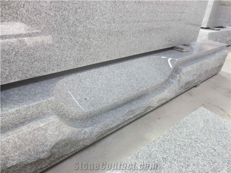 Polished Modern Grey Granite Tombstone