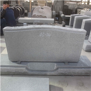 Polished Modern Grey Granite Tombstone