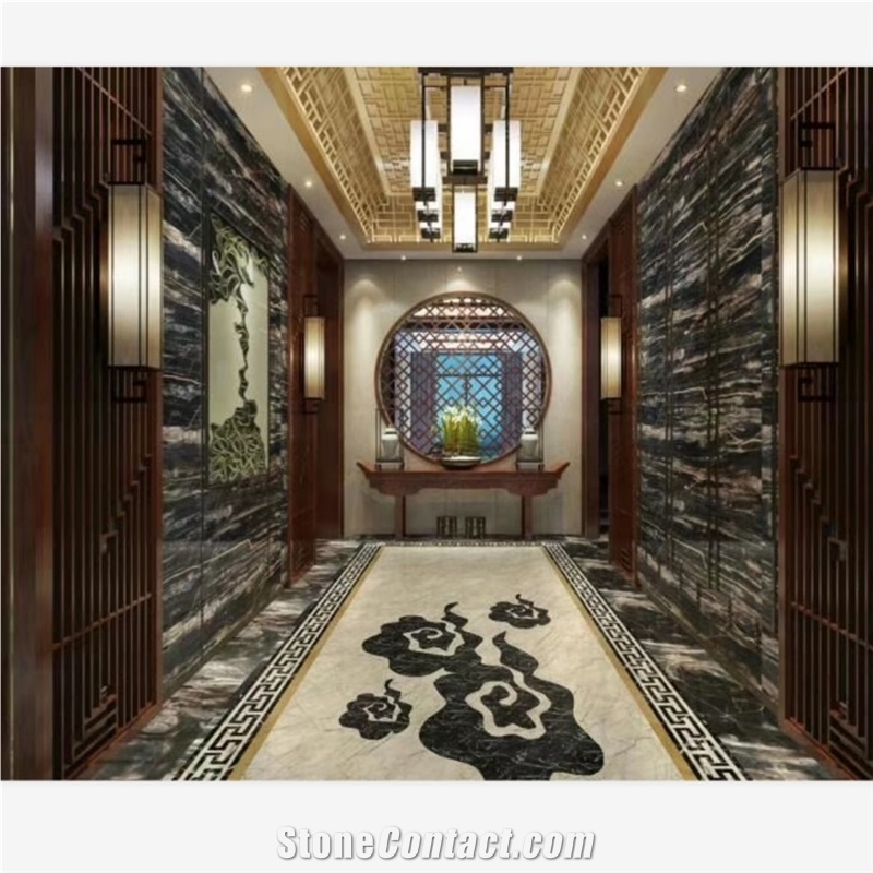 Polished Phantom Black Marble for Countertop