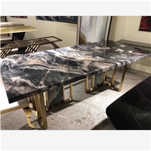 Polished Phantom Black Marble for Countertop
