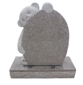 Polished Red Granite Teddy Bear Headstone