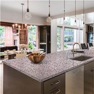 Polished Rosy Pink Granite for Countertop
