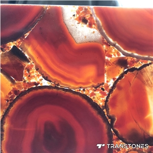Polished Translucent Real Agate Hotel Wall Panel