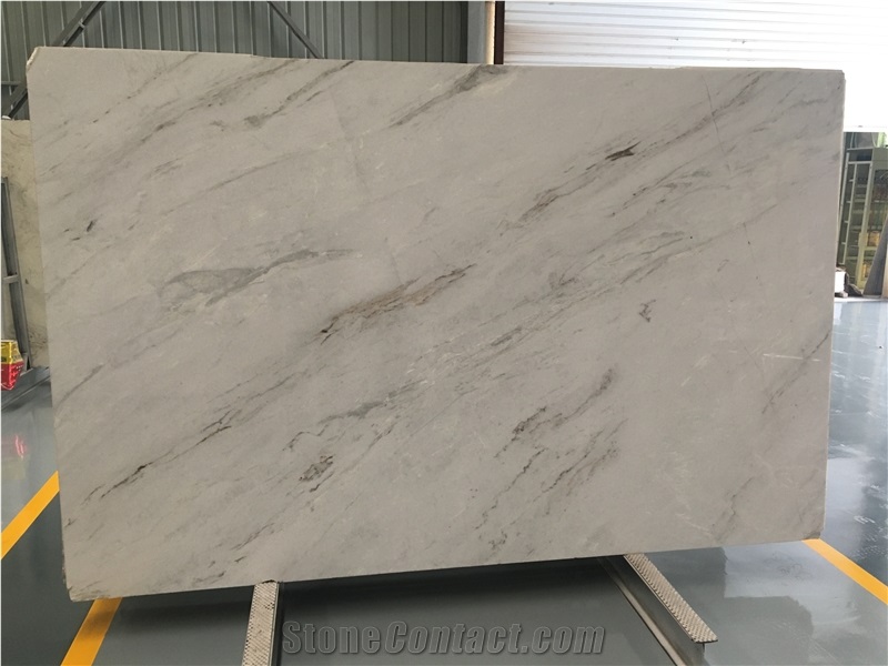 Polished White North Pearl Marble Pattern and Slab