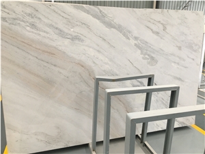 Polished White North Pearl Marble Pattern and Slab